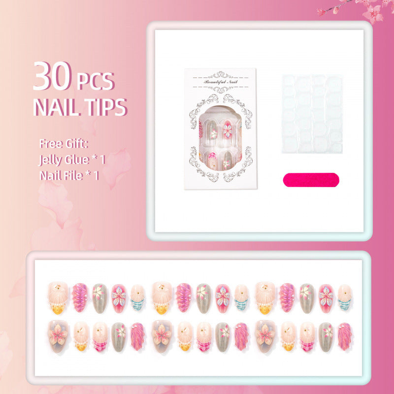 Decorative Floral Shell Press-On Nails — product view 4