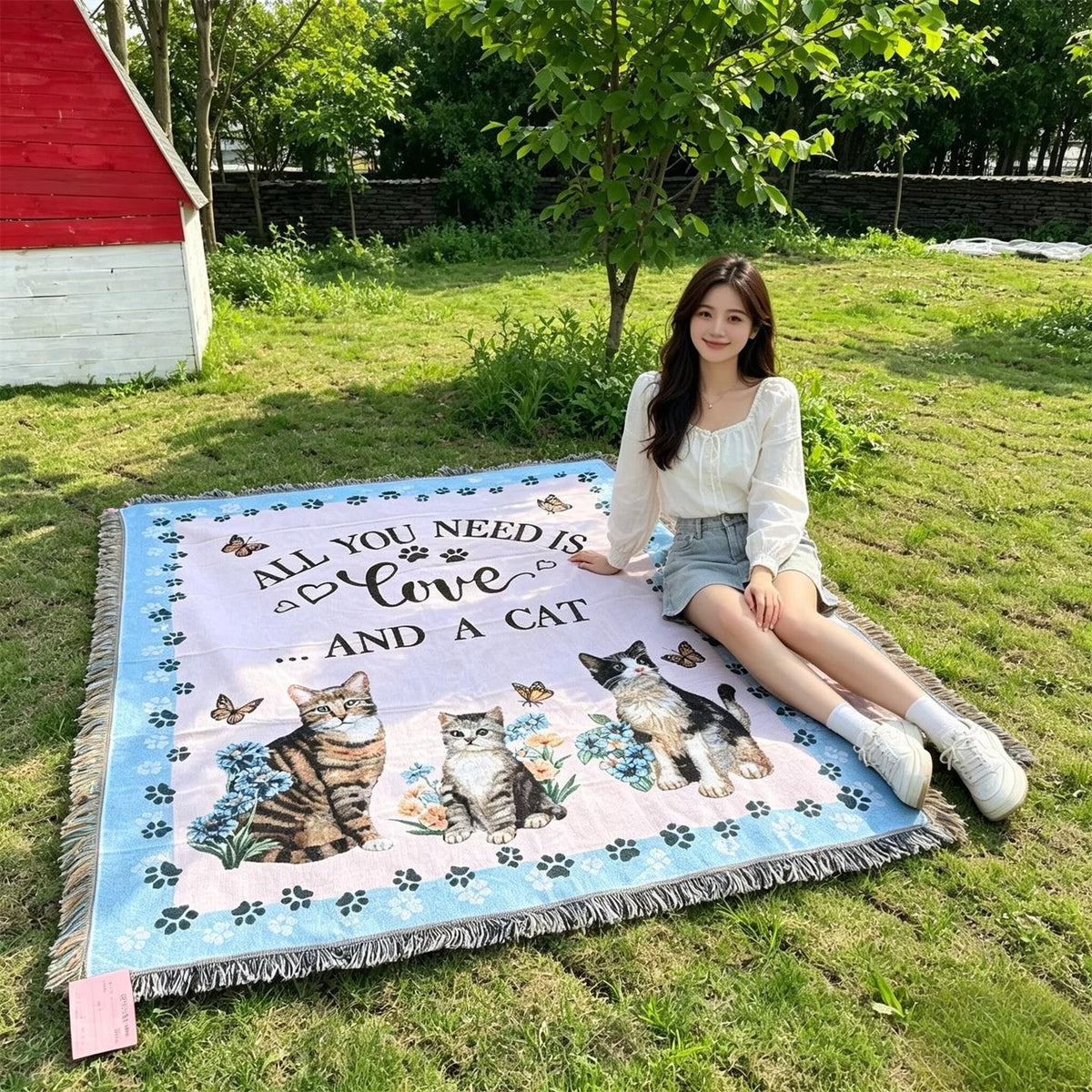Cat-Themed Cozy Throw Blanket — product view 3