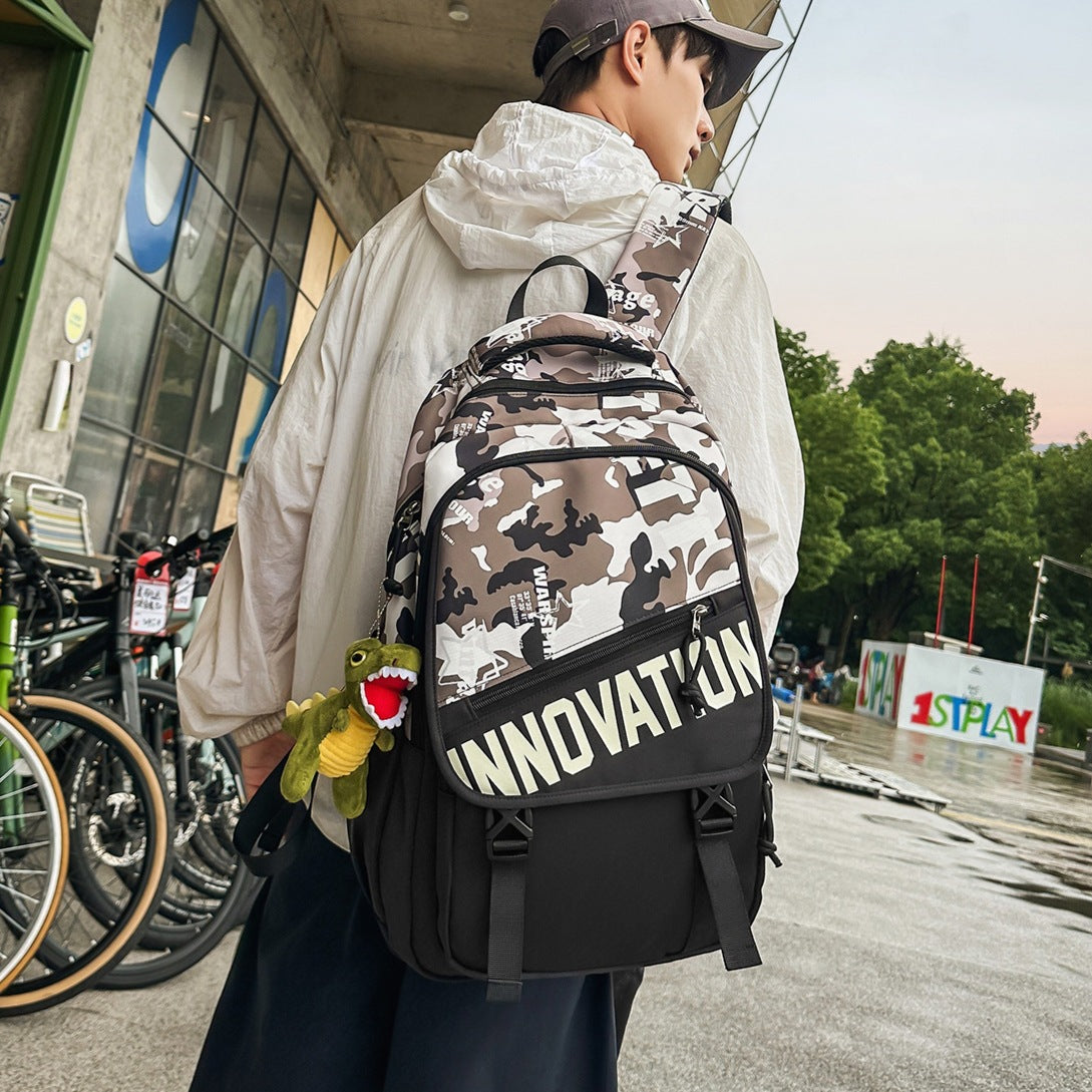 Durable Multi-Compartment Backpack with Plush Keychain LoungeYard — product view 3