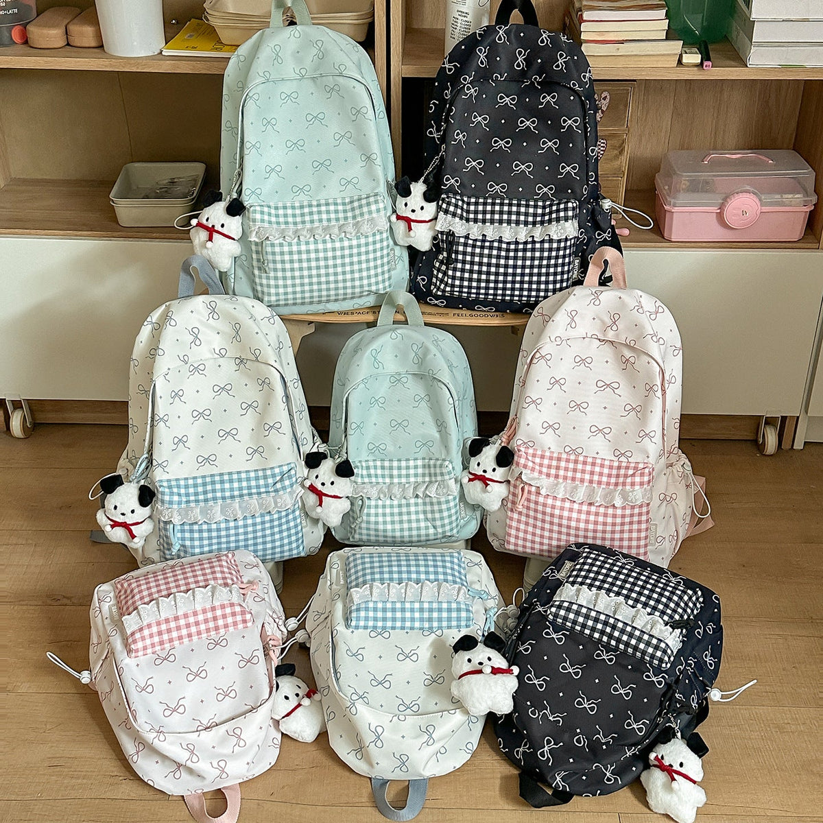Decorative Bow-Embellished Backpack LoungeYard — product view 4