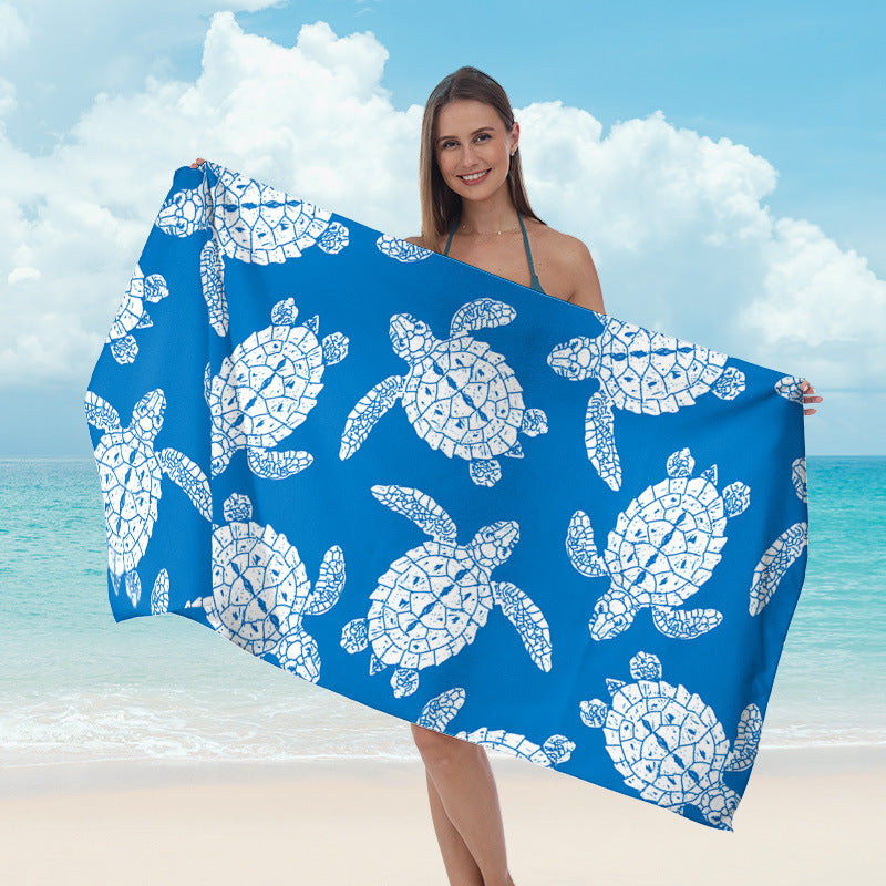 Beach towel with maritime star design LoungeYard — product view 3