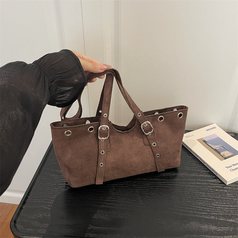 Stylish Minimalist Suede Tote Bag — product view 6