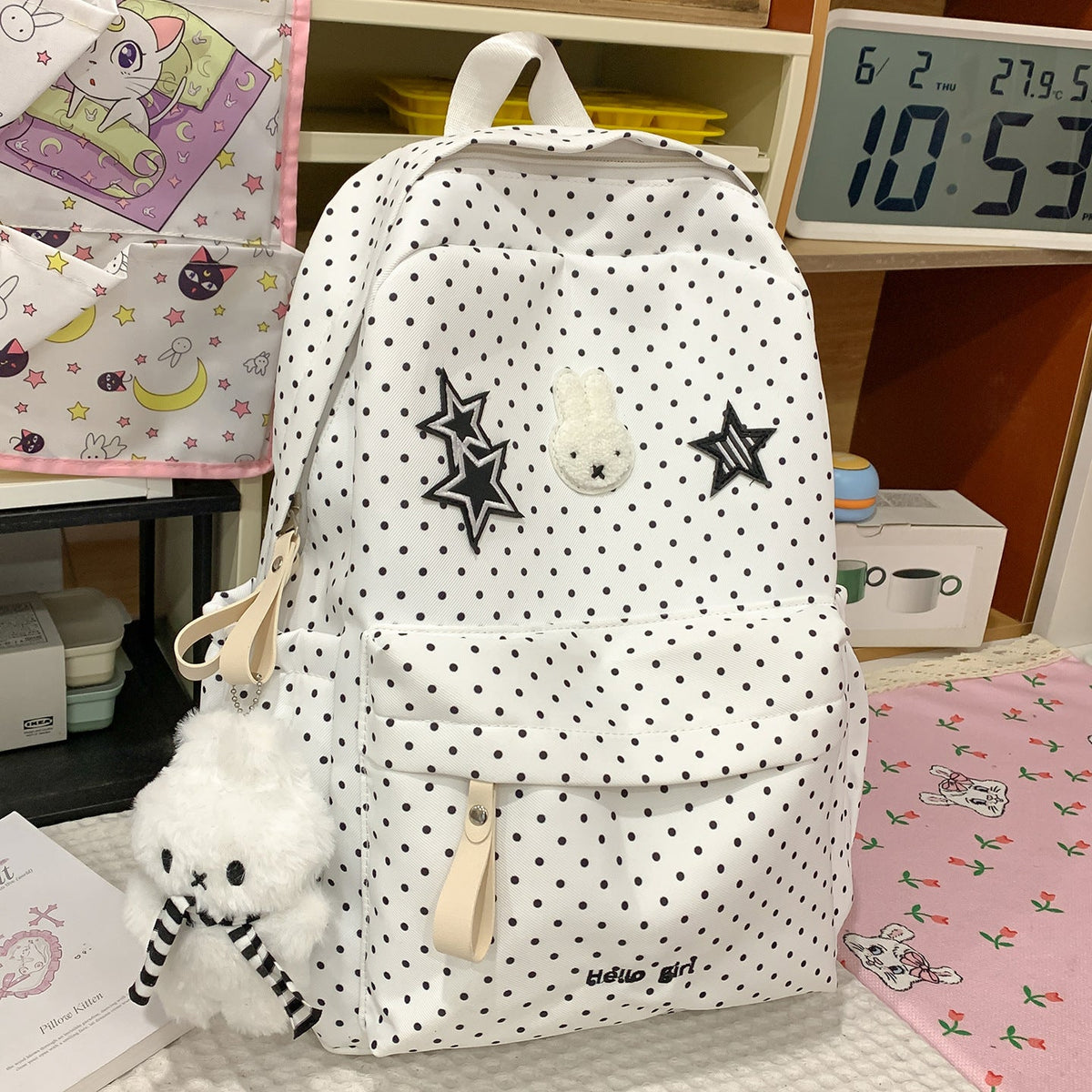 Fun-Themed Polka Dot Backpack LoungeYard — product view 7