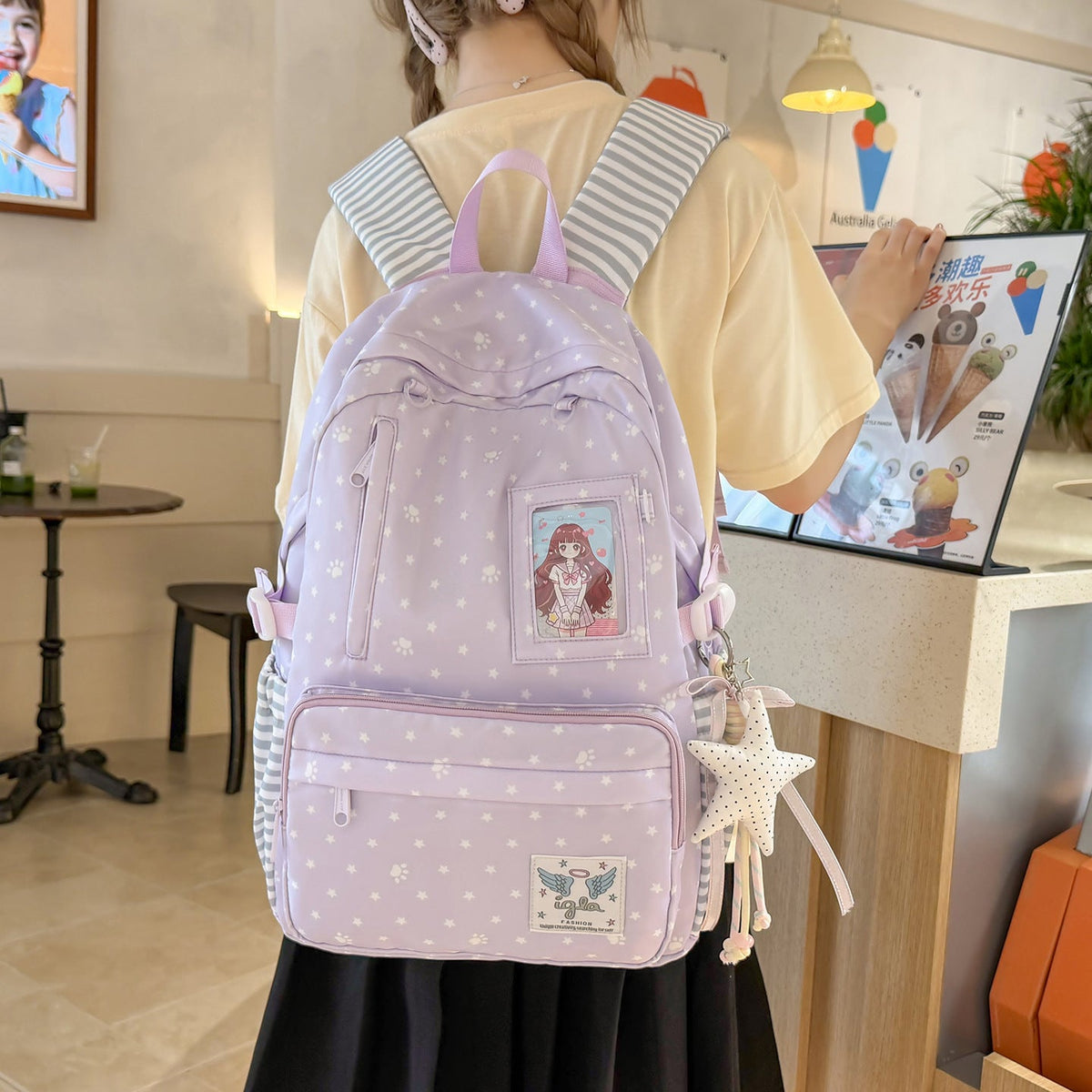 Cute Character-Themed School Backpack LoungeYard — product view 2