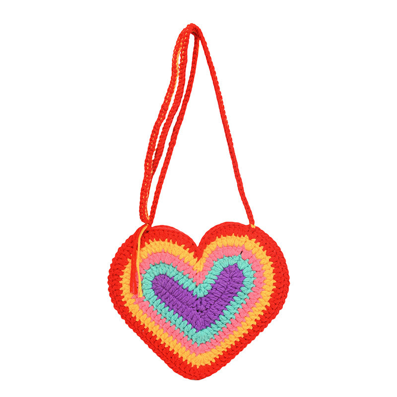 Crochet Heart-Shaped Mini Crossbody Bag — product view 3