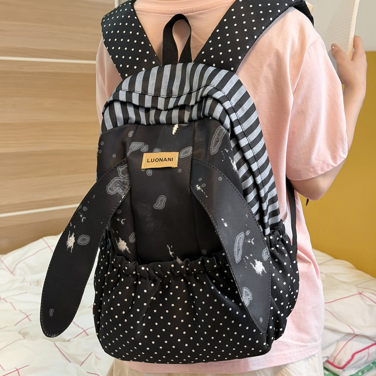 Playful Bunny-Ear Design Backpack LoungeYard — product view 2