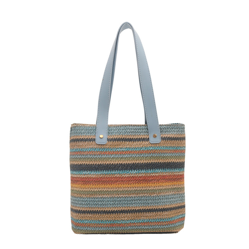 WoColorful Woven Tote Bag LoungeYard — product view 4