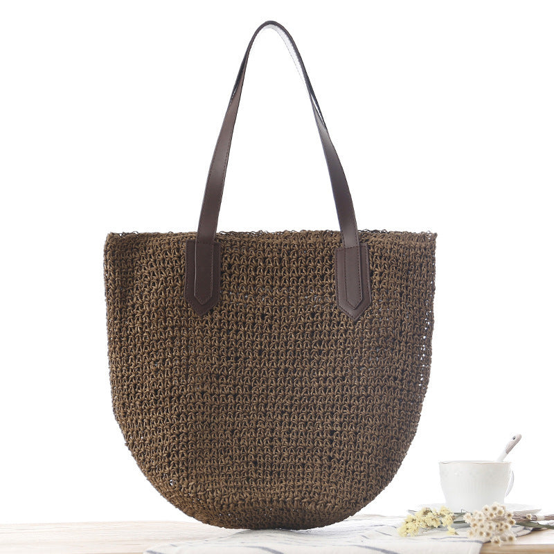 Beach bag with modern macrame design LoungeYard — product view 2