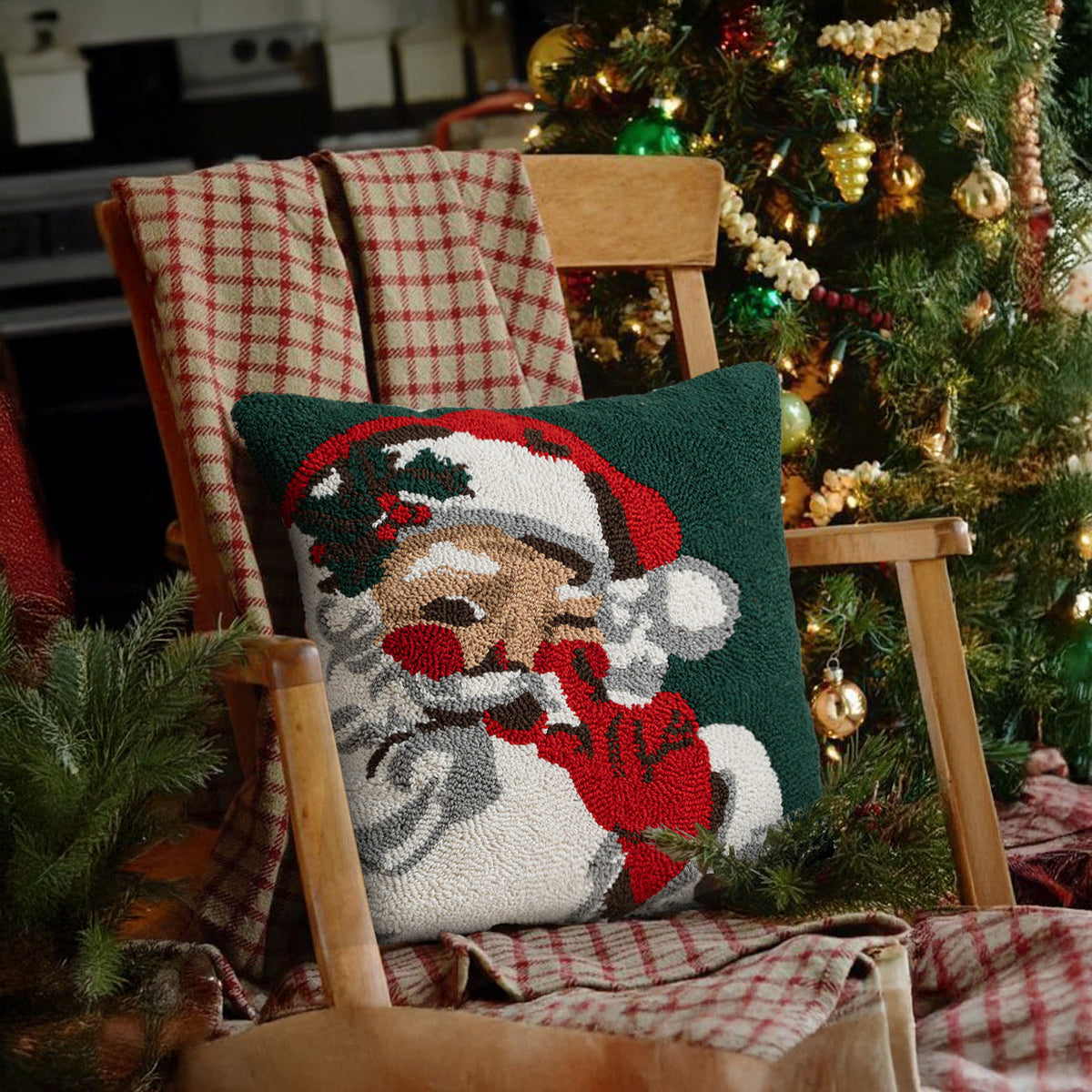 Travel pillow in candy cane design with ergonomic neck support — product view 4