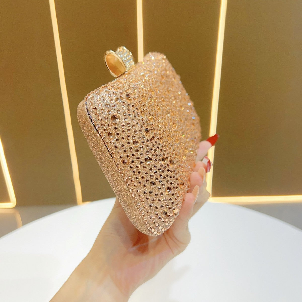 Glittering Crystal-Studded Evening Clutch — product view 2