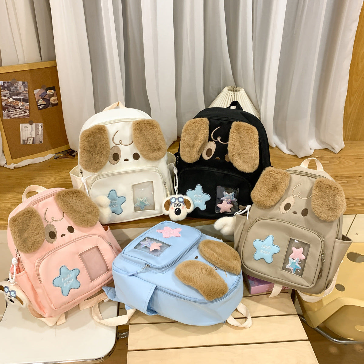 Kawaii Plush Backpack with Dog Design LoungeYard — product view 1