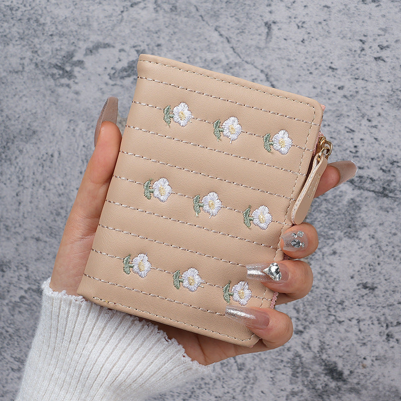 Embroidered Floral Zip Wallet — product view 4