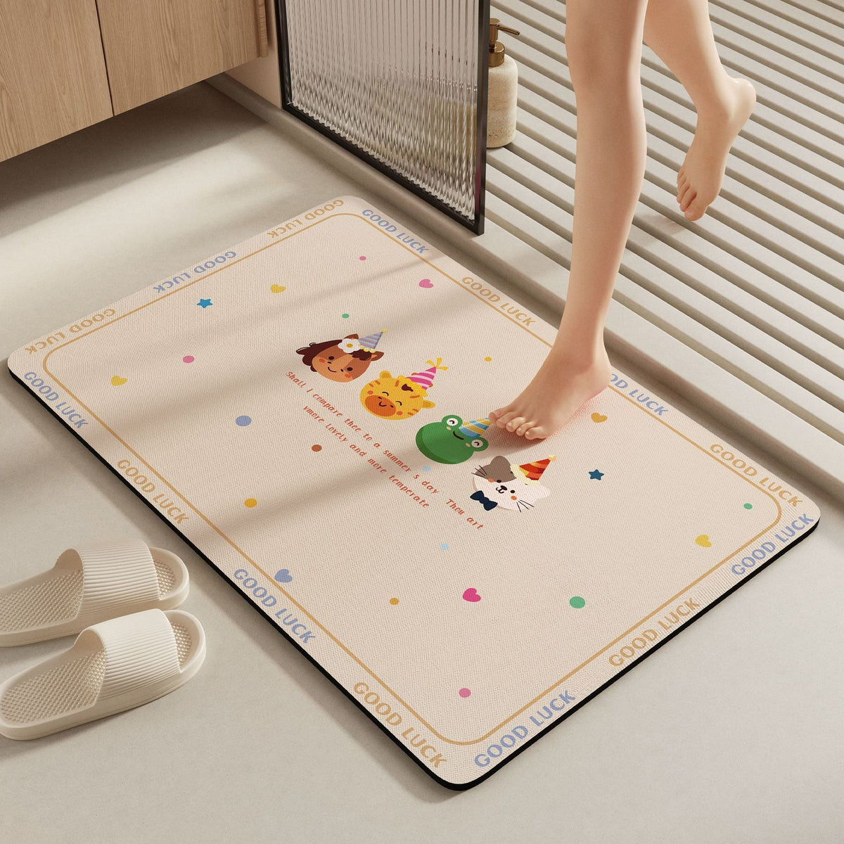 Cute Animal-Themed Bathroom Mat Bowlift — product view 5