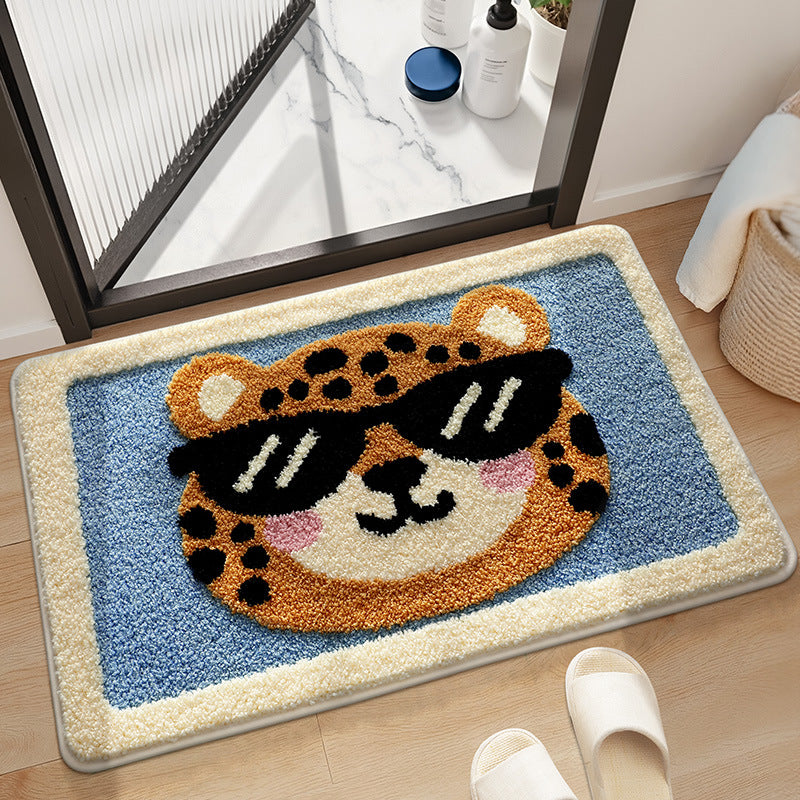Playful Leopard Face Bathroom Mat — product view 1