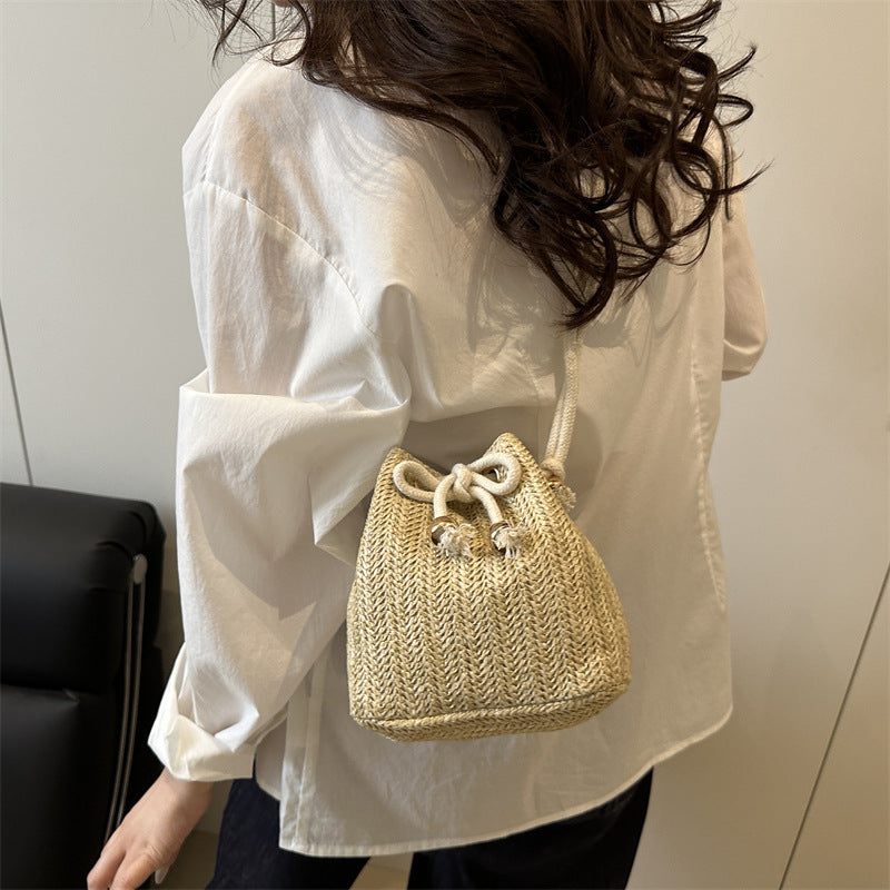 Bohemian Straw Bucket Bag LoungeYard — product view 2