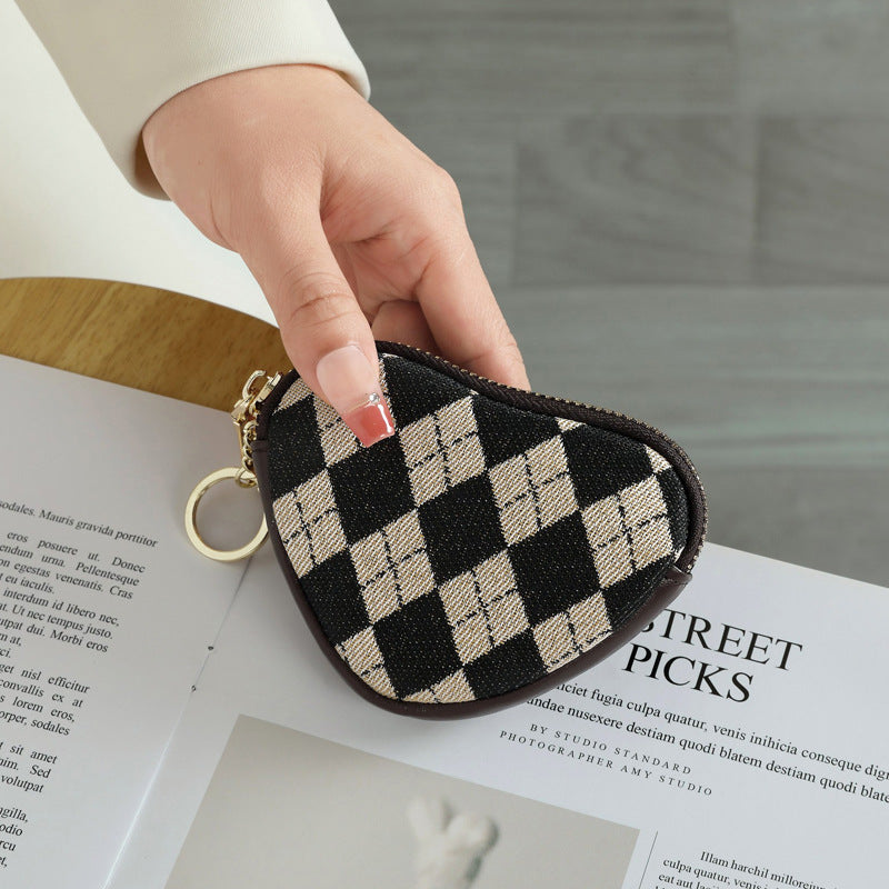 Heart-Shaped Zippered Coin Pouch — product view 2