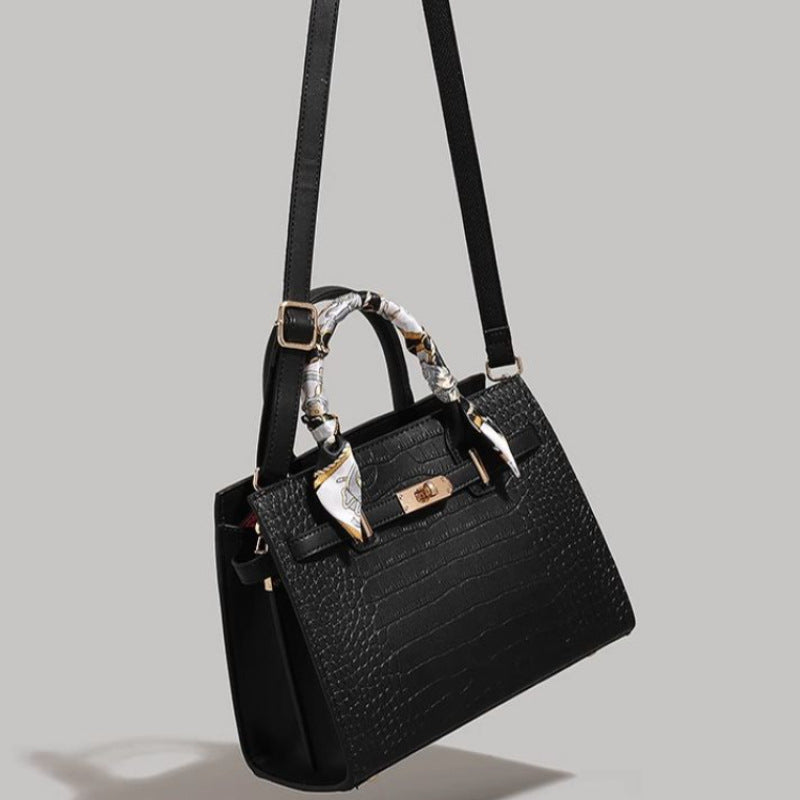 Chic Crocodile-Embossed Handbag LoungeYard — product view 3