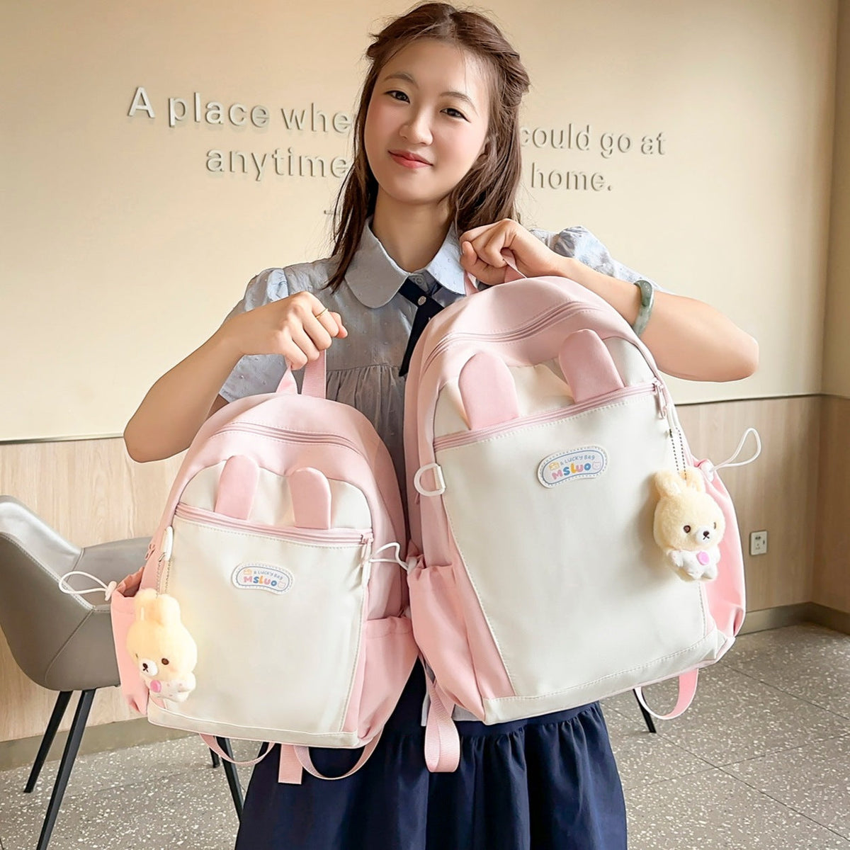 Fun Bunny-Ear Backpack LoungeYard — product view 2