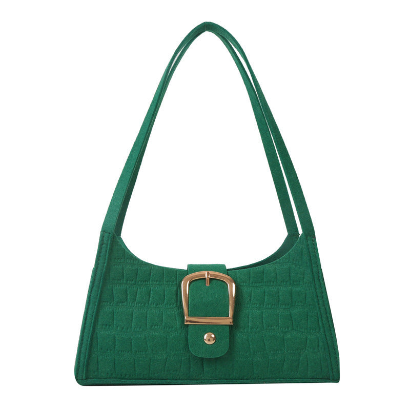 Crocodile-Patterned Handbag with Buckle Detail — product view 5