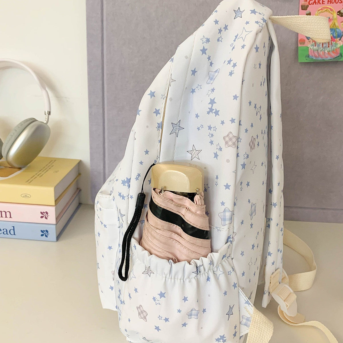 Star-Patterned Canvas Backpack LoungeYard — product view 5