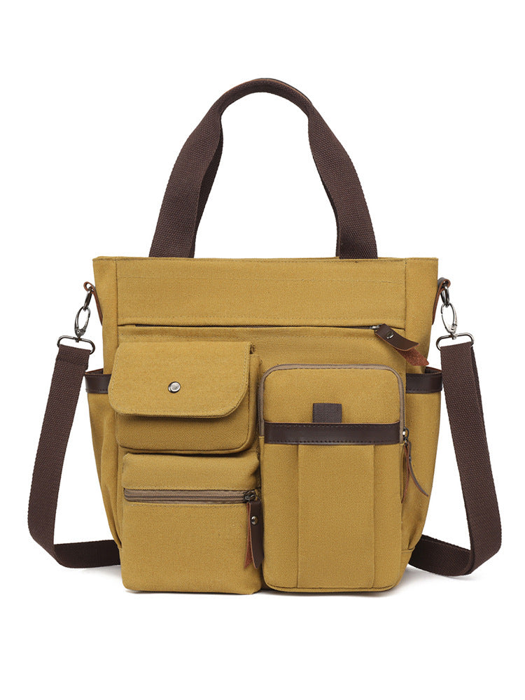 Multi-Pocket Canvas Tote Bag LoungeYard — product view 5