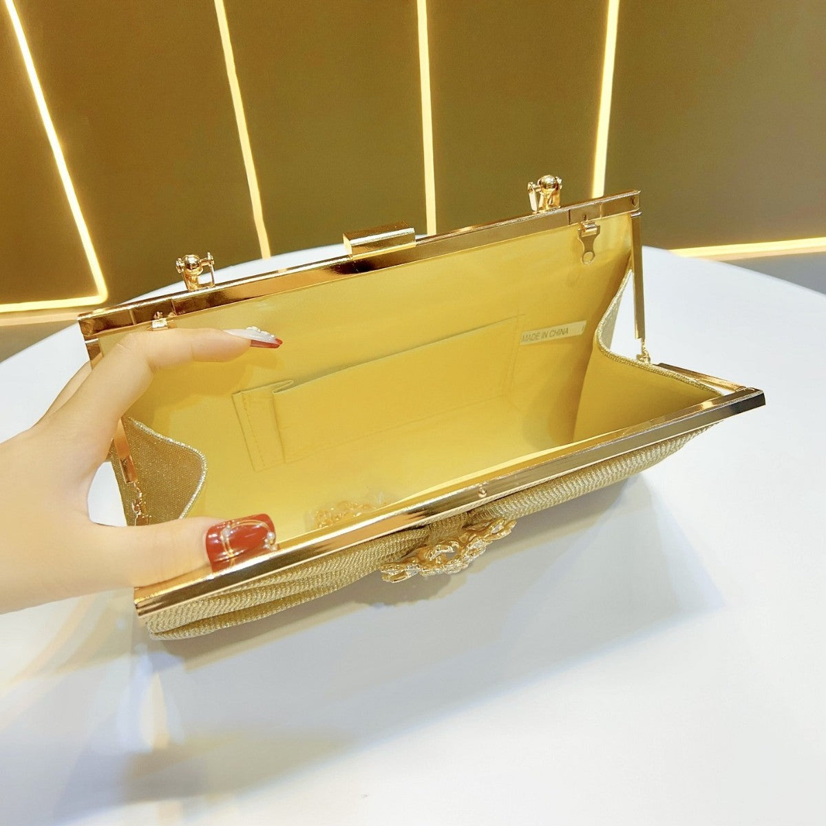 Glamorous Metallic Evening Handbag — product view 3