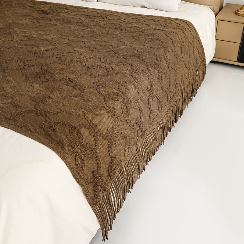 Textured Fringe Throw Blanket — product view 3