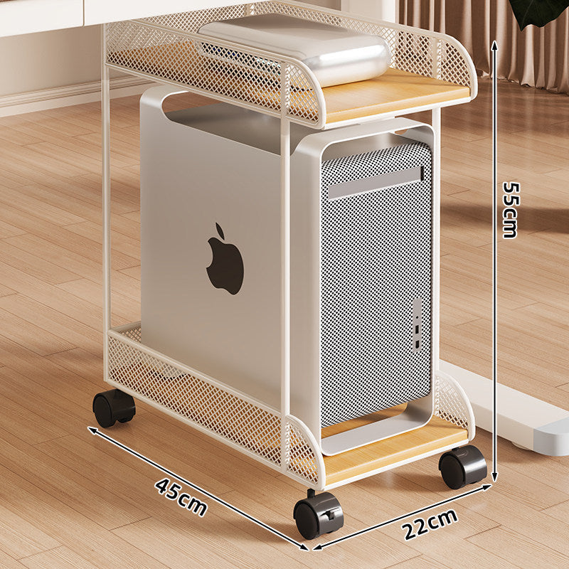 Desktop CPU Tower Rolling Stand with Mesh Side Guards and Locking Casters — product view 4