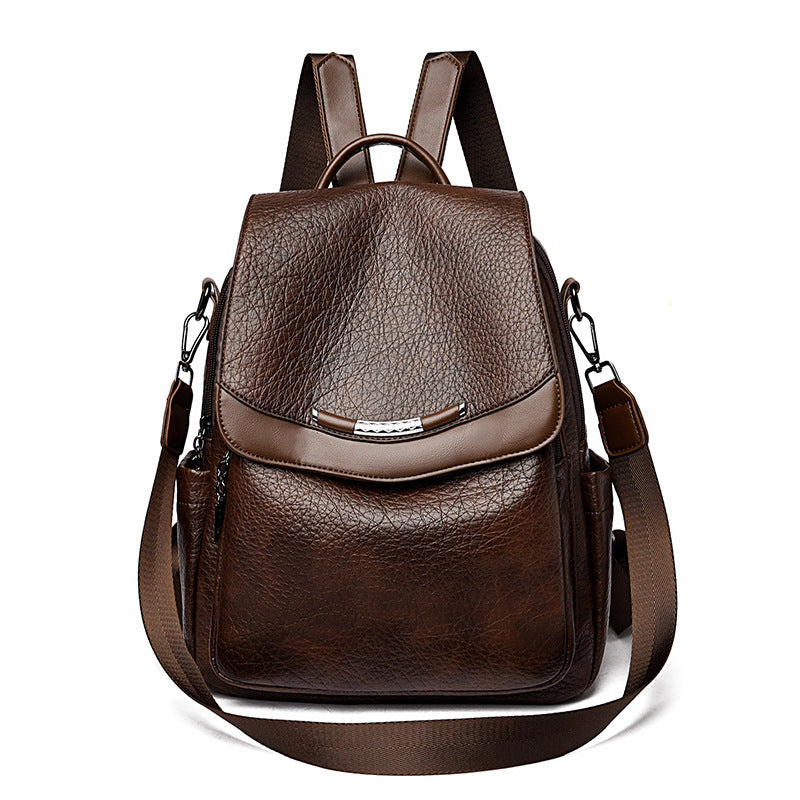 Chic Textured Leather Backpack LoungeYard — product view 2