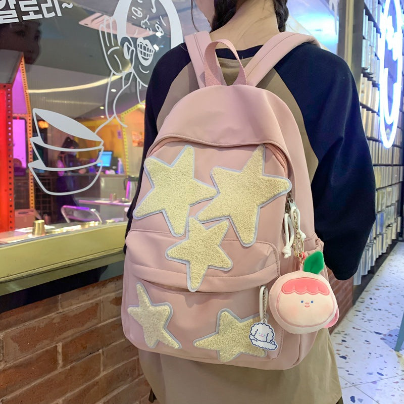 Star-Embellished Casual Backpack — product view 4