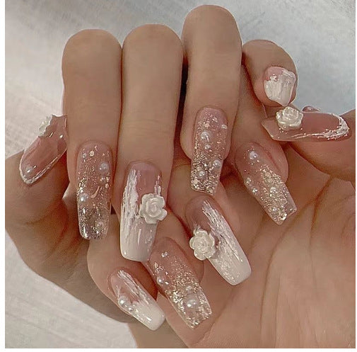 Elegant Floral Press-On Nail Extensions — product view 3