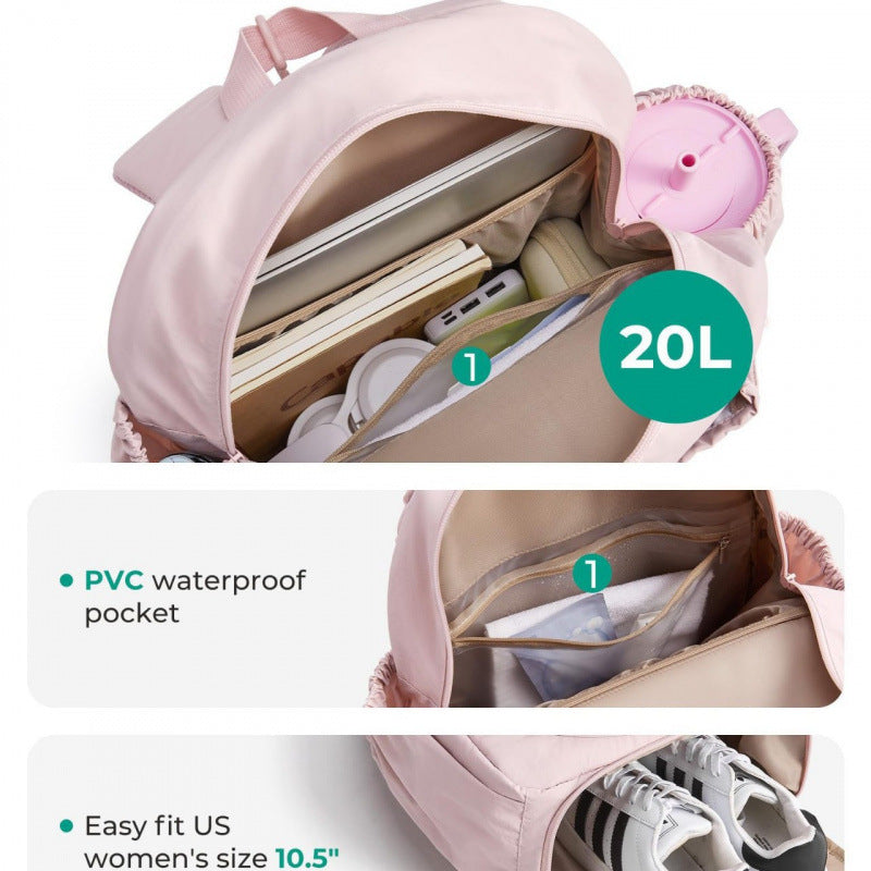 Sporty tennis backpack with insulated compartment LoungeYard — product view 3