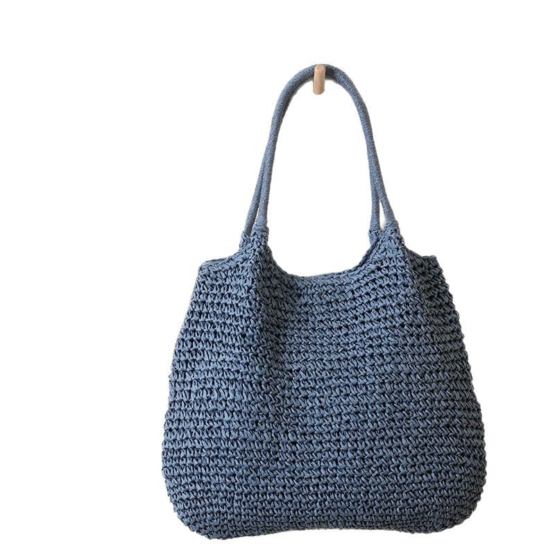 Handmade wicker tote bag with sturdy handles LoungeYard — product view 5