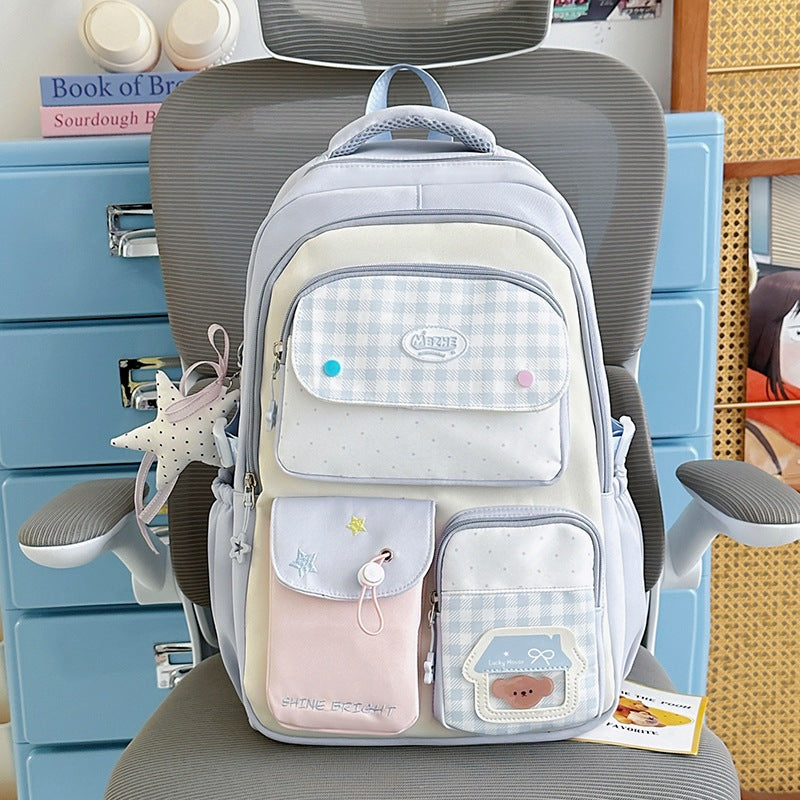 Multi-Pocket Travel Backpack with Cute Character Accents LoungeYard — product view 7
