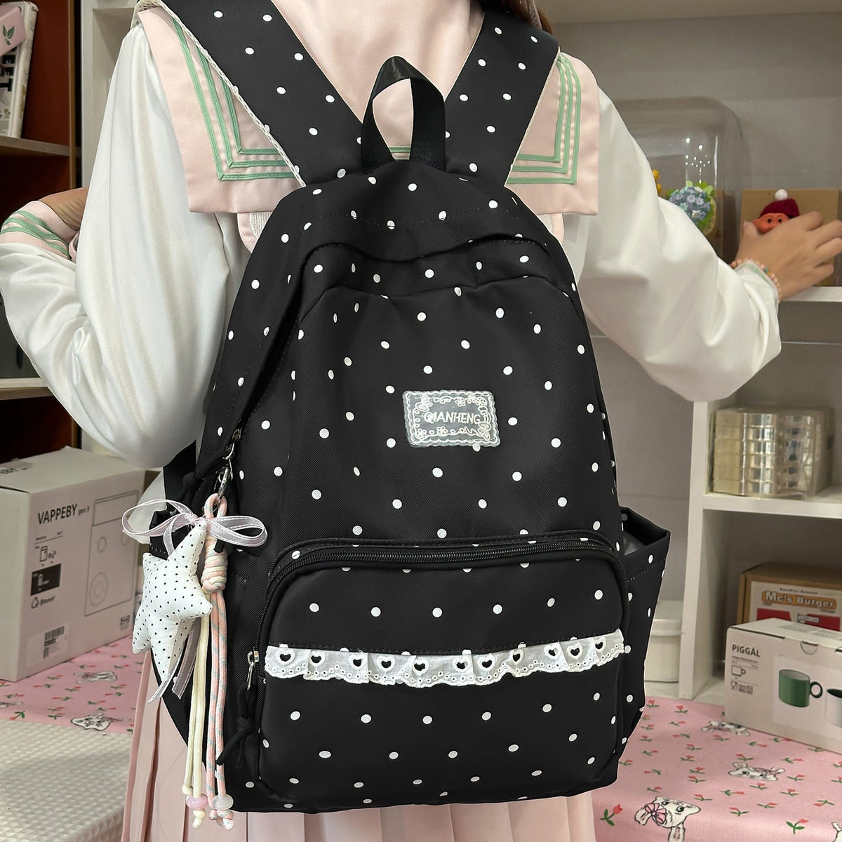 Polka Dot Decorative Backpack LoungeYard — product view 3