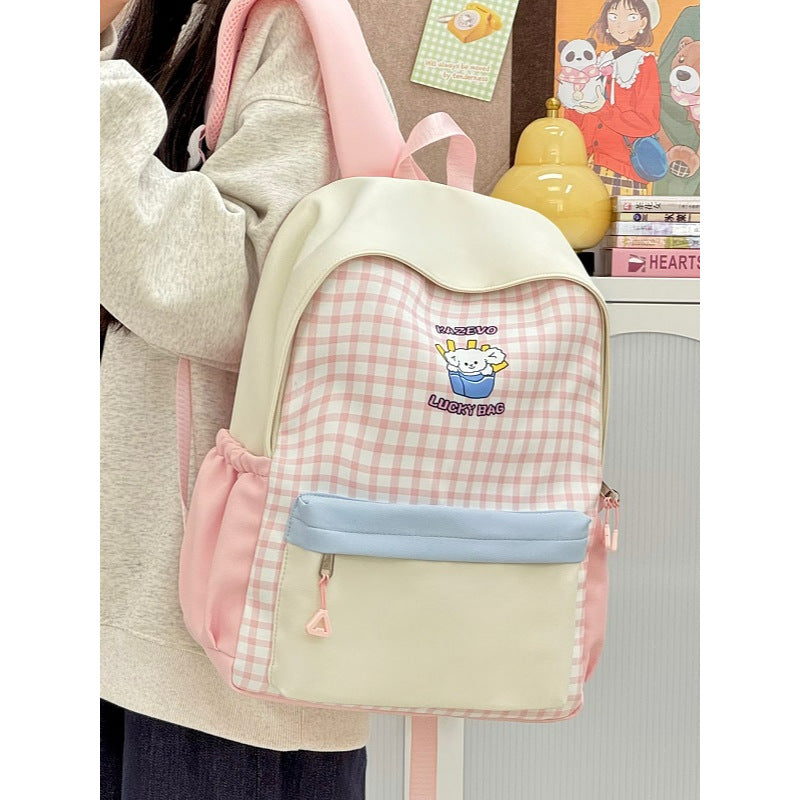 Casual Checkered Backpack LoungeYard — product view 2
