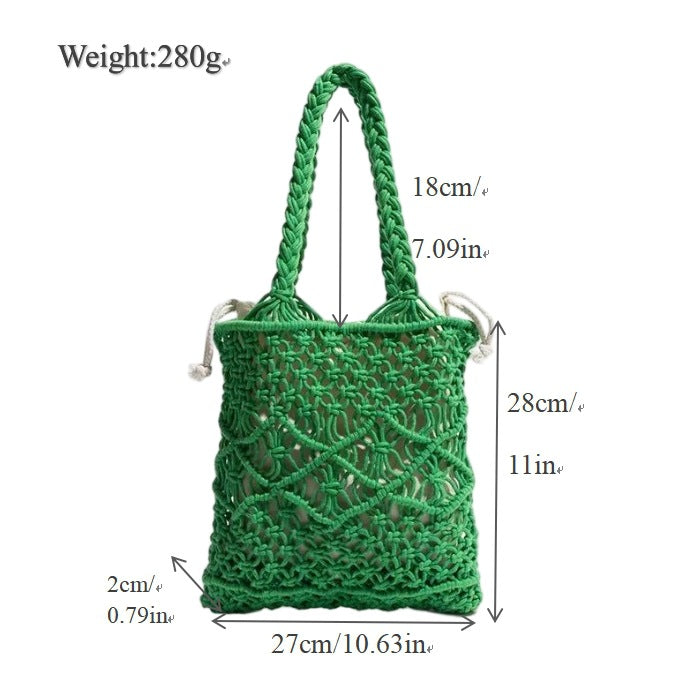 Handmade Macrame Tote Bag LoungeYard — product view 6