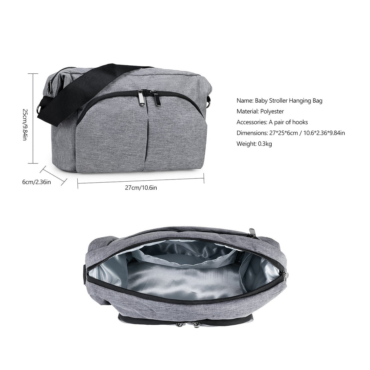 Practical shoulder bag with multiple compartments LoungeYard — product view 3