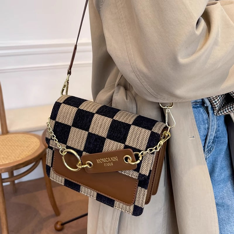 Stylish Checkered Crossbody Bag LoungeYard — product view 4