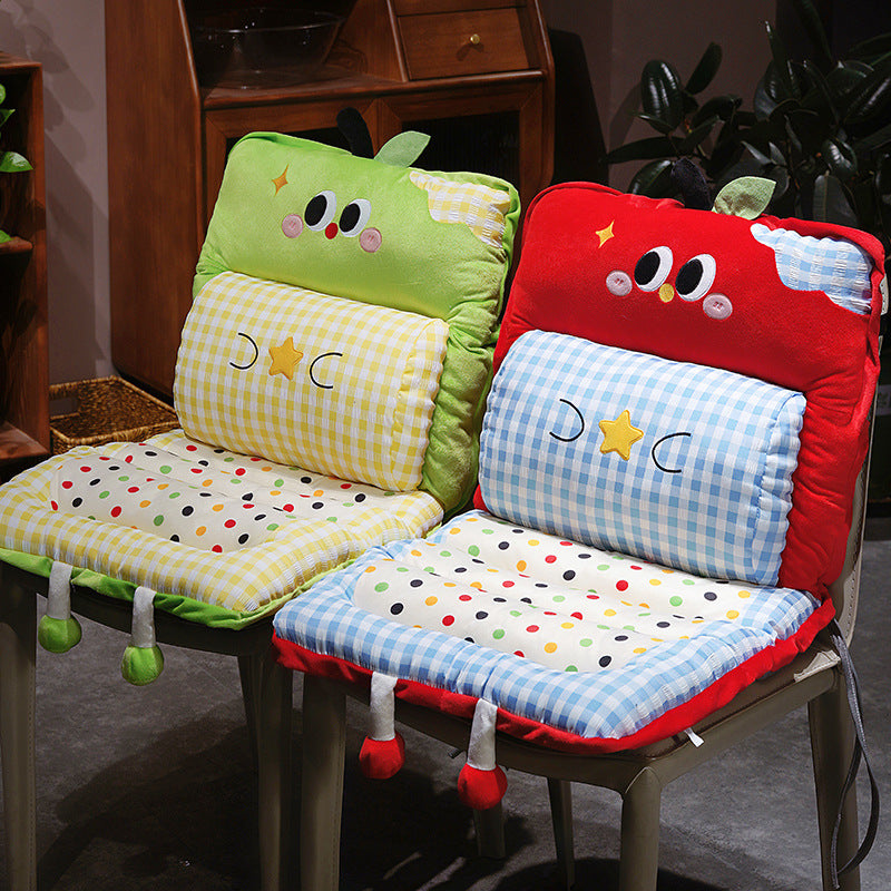 Padded child seat cushion with high backrest and removable neck roll — product view 3