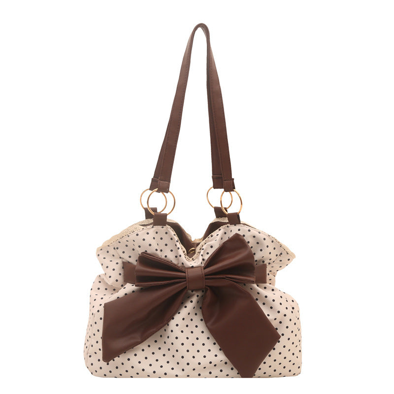 WoCharming Polka Dot Bow Tote Bag LoungeYard — product view 6