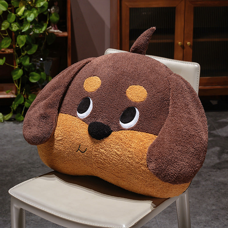 Large soft plush dog pillow as a back and decorative pillow — product view 4