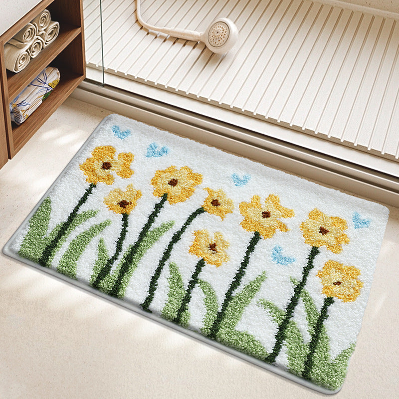 Floral Patterned Bathroom Rug — product view 5