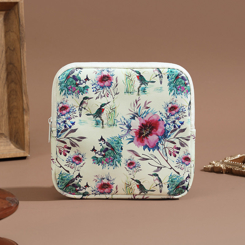 Floral Print Zippered Makeup Pouch — product view 7