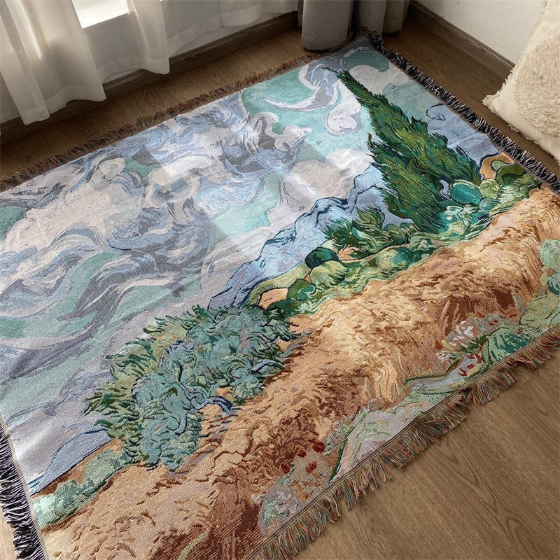 Artistic Landscape Tapestry Throw — product view 2