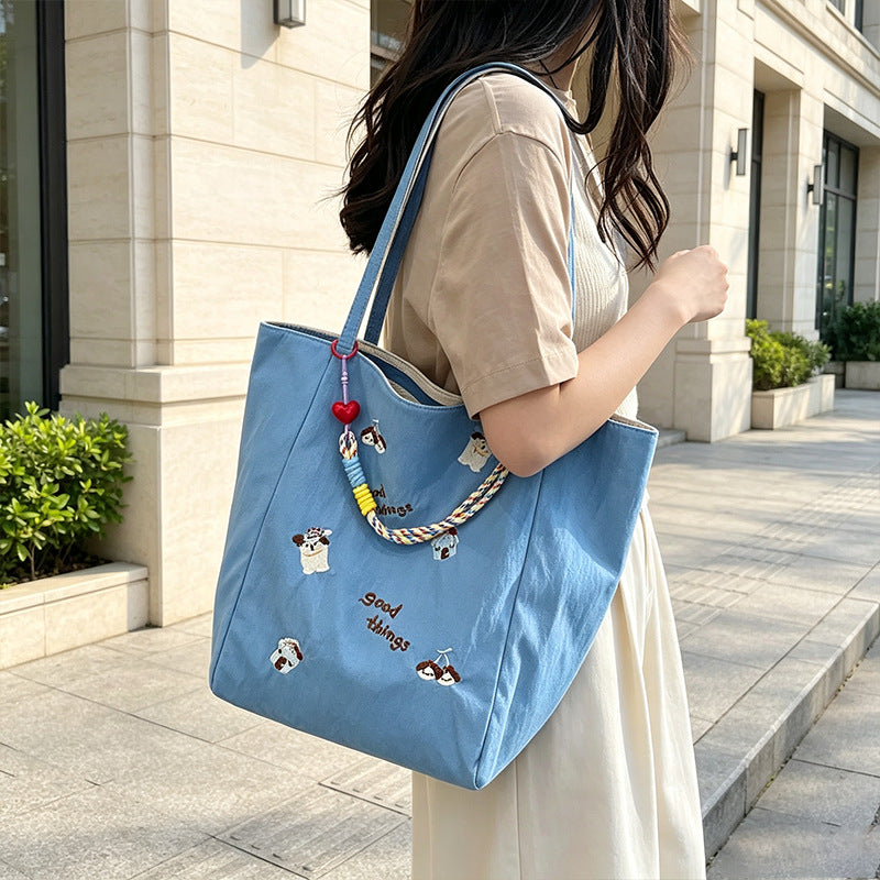 Embroidered Casual Tote LoungeYard — product view 3