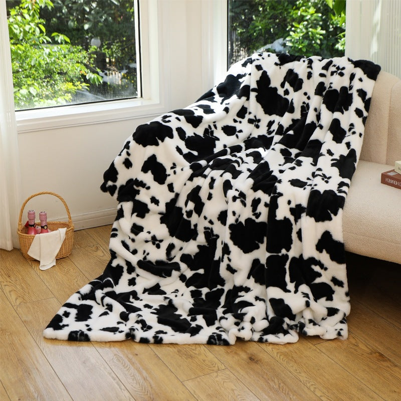 Plush Cow Print Throw Blanket — product view 2