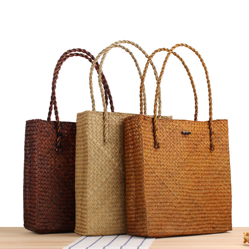 Braided Tote Bag with Two Sturdy Handles LoungeYard — product view 1