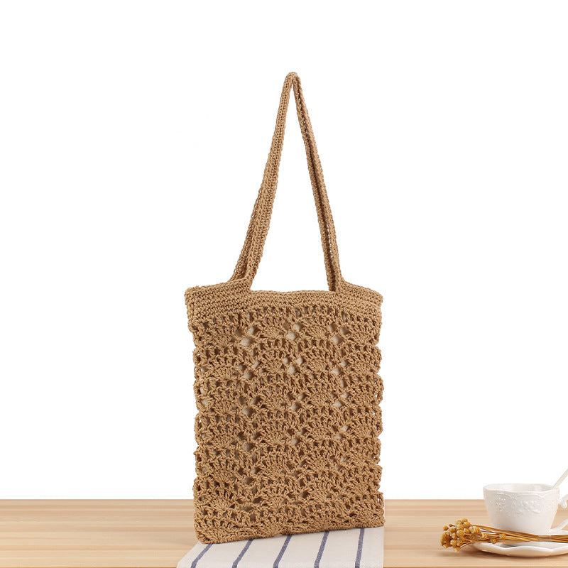 Macramé Beach Bag with Handwoven Design LoungeYard — product view 2