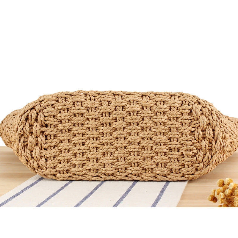 Braided bast bag with leather application LoungeYard — product view 2